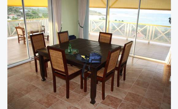 eettafel 6 stoelen eiken hout en bamboe meubels decoratie sint maarten cyphoma