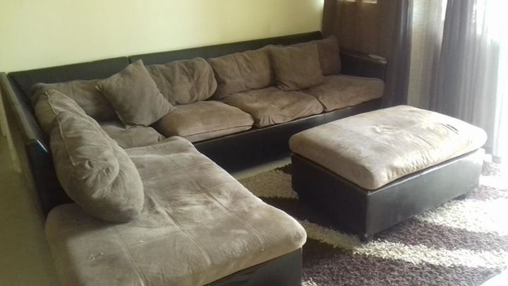 Brown L Shaped Sofa Set