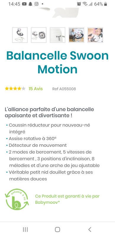 Swing Swoon Motion Zinc Babymoov Childcare Baby Gear Saint Martin Cyphoma